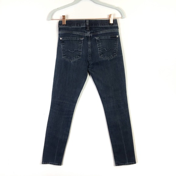 7 for All Mankind Gwenevere skinny ankle jeans dark blue denim wash Size 24 - Picture 2 of 6